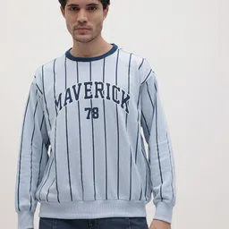 The Roadster Life Co. Varsity Print Striped Relaxed Fit Sweatshirt image 2