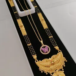 V.K.PAYAL.JEWELLERY Women Gold Plated Artificial Beads Mangalsutra-picture-42