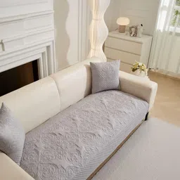 HOMETHREADS Grey & Grey Printed Sofa Cover-picture-27