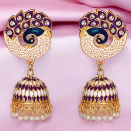 Nilu's Collection Stone Studded & Beaded Contemporary Jhumkas-image-81