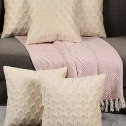 MONKDECOR Cream Velvet Square Cushion Covers image 2