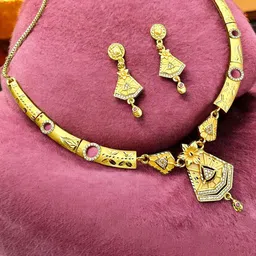 RAJASTHANI GAHANA Brass-Plated Stone-Studded Jewellery Set-picture-38