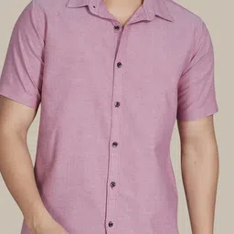 THE BEETEL HOUSE Men Solid Spread Collar Cotton Casual Shirt image 3