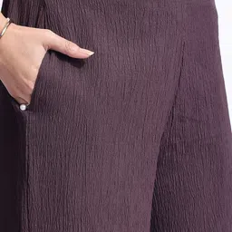 Murcia Self Design Shawl Neck Top With Trousers image 5