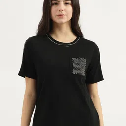 United Colors of Benetton Women Extended Sleeves Pure Cotton Pockets T-shirt-image-41