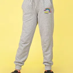 NUSYL Girls Graphic Printed Cotton Regular Fit Jogger Track Pants image 1