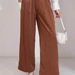 CHIC BY TOKYO TALKIES Women Flared Pleated Trousers-image-68