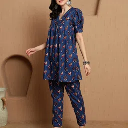 Sangria Printed Pure Cotton Top With Trouser Co-Ords image 4