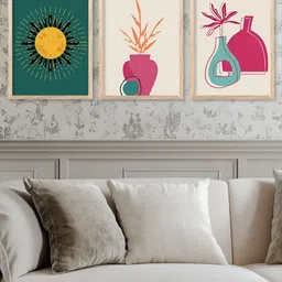 Kotart White & Green 3 Pieces Wooden Wall Arts image 4