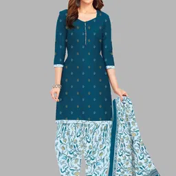 Simmu Floral Printed Pure Cotton Unstitched Dress Material-picture-17