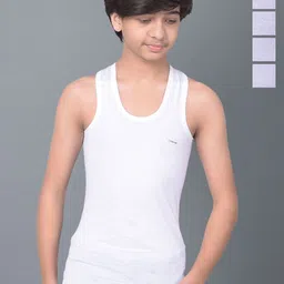 Dollar Bigboss Boys Pack of 5 Shrinkless Innerwear Vests MBKVE-01-FNRN-WHT-PO5-White-picture-18