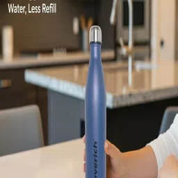 METKING Blue Brand Logo Stainless Steel Double Wall Vacuum Water Bottle- 1L image 2