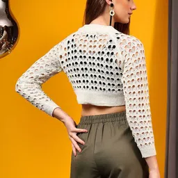 NOWI Women Woollen Crop Pullover image 4