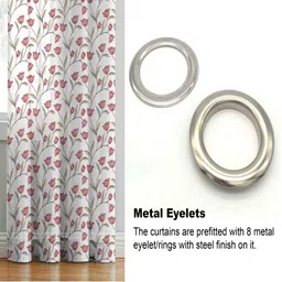 HOMEBREW FURNISHINGS Maroon & White 2 Pieces Printed Room Darkening Long Door Curtains image 5