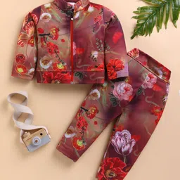 LACKii DOLL Girls Printed Mandarin Collar Sweatshirt With Pyjamas-image-62