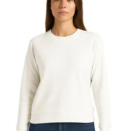 Kasendra Women Solid Round Neck Full Sleeve Sweatshirt-picture-6