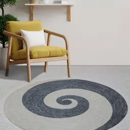 BELLA TRUE Grey & Blue Textured Floor Mats & Dhurries image 3