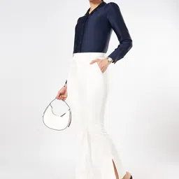 Annabelle by Pantaloons Women Shirt Collar Cuffed Sleeves Top image 4