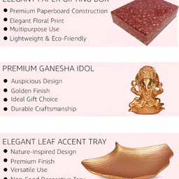 Art Street 2-Pieces Maroon & Yellow Ganesh Chaturthi Hamper Gift Set With Roli Tikka image 3