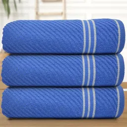 Myntra Elegant Homes Blue 3 Pieces Cotton 400 GSM Bath Towel-picture-21