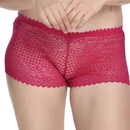 samvar Women Pink,Orange Net Bra Panty Set for Lingerie Set Undergarments Pack of 2 image 2