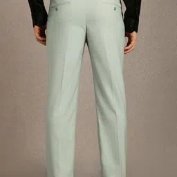 Louis Philippe Men Textured Flat Front Formal Trousers image 2
