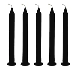kreyam's Set of 6 Black Pillar Candle image 1