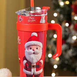 Little Surprise Box LLP Red Santa Vaccum Insulated Tumbler With Lid & Straw - 1.2 L-image-78