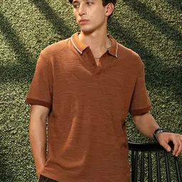 Campus Sutra Men Self Design Polo Collar Cotton T-shirt-picture-32