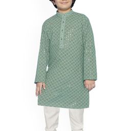 SG YUVRAJ Boys Embroidered Regular Sequinned Kurta with Pyjamas-picture-45