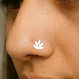 Goldnera 925 Sterling Silver Minimal Lotus Design Piercing Stud Nosepin-picture-26