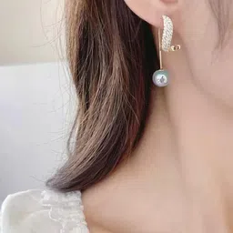DressBerry Gold-Plated Alloy Cubic Zirconia Contemporary Earrings image 3