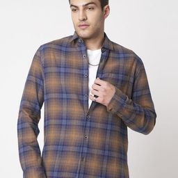 VASTRADO Men Classic Slim Fit Opaque Checked Casual Shirt-picture-40