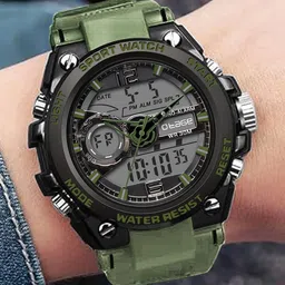 Otage Men Dial & Straps Analogue and Digital Multi Function Watch F12 Green image 3
