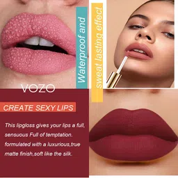 VOZO Set Of 4 Matte Lips Liquid Lipstick-Wine102- Maroon103- Magenta105- Light Magenta 106 image 4