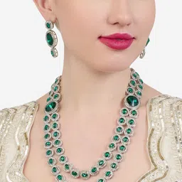 AMI Silver-Plated Austrian Diamonds Studded Jewellery Set image 3