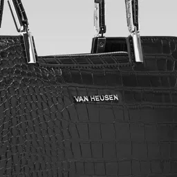 Van Heusen Croc Effect Structured Handheld Bag with Detachable Sling Strap image 5