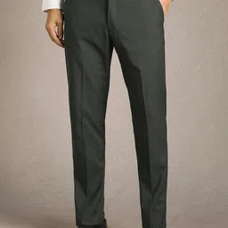 Luxure by Louis Philippe Men Textured Slim Fit Mid-Rise Formal Trousers-picture-34