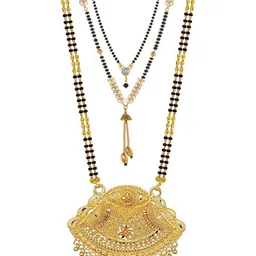 Bhanu diam Gold-Plated Brass Mangalsutra-picture-33