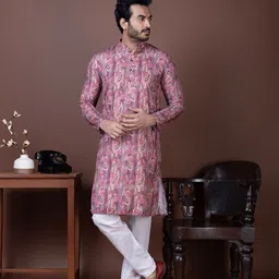 DEVOILER Men Paisley Printed Festive Straight Kurta image 2