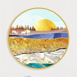 Livin'luxe Gold-Toned MDF Other Wall Paintings-picture-18