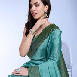 DIVASTRI Striped Silk Blend Saree-image-42
