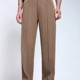 PERCH Men Relaxed Loose Fit Trousers-image-64