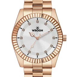 WROGN Men Embellished Dial & Stainless Steel Bracelet Style Straps Analogue Watch HOBWRG0498-WH image 4