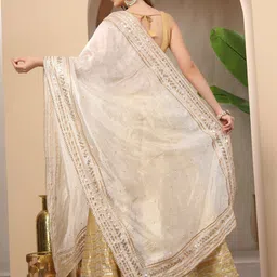 Moda Rapido Women Ethnic Motifs Gotta Patti Work Embroidered Velvet Dupatta image 5