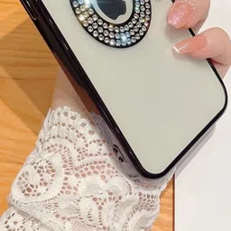 luxury kase LuxuryKase Black Embellished LK030 iPhone 15 Plus Logo Hole Phone Case image 5