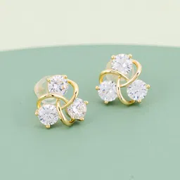 Kushal's Fashion Jewellery Gold-Plated Zircon Stone Studded Contemporary Studs-picture-28
