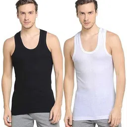 eragon fashion Pack of 2 Pure Cotton Black Gym Vest For Men Medium Men Vest-picture-36