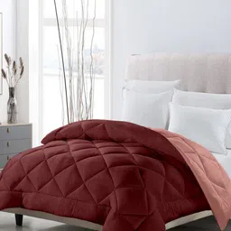 CHICERY Maroon & Beige Geometric AC Room Double Bed Comforter-picture-39