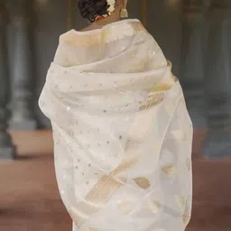 SP TEXTILE CLOTHES Woven Design Zari Linen Blend Saree image 3